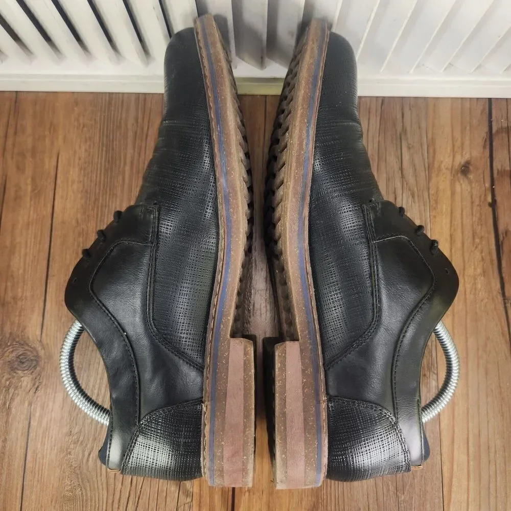 Freeman Hayden Dress Shoes Mens Size 8W Wide Black Leather Oxfords Derbys Preppy